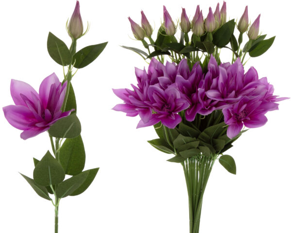 KLEMATIS FIOLETOWY BUKIET GAŁĄZKA X12 (PINK) KWIATY SZTUCZNE