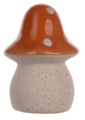 GRZYB GRZYBEK MUCHOMOR POMARAŃCZOWY FIGURKA CERAMICZNA 7 CM DEKORACJA