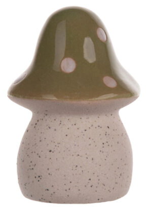 GRZYB GRZYBEK MUCHOMOR ZIELONY FIGURKA CERAMICZNA 7 CM DEKORACJA