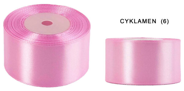 3,8 CM 32M CYKLAMEN RÓŻOWA WSTĄŻKA TASIEMKA SATYNA ATŁAS