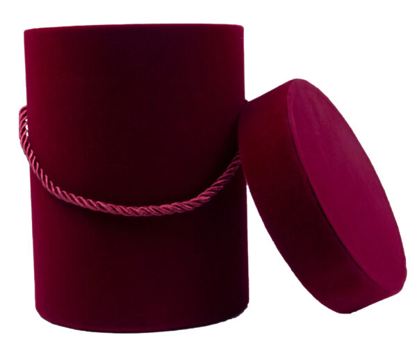 FLOWER BOX WELUR PUDEŁKO OZDOBNE BURGUNDY - obrazek 2