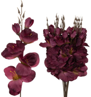 12X MIECZYK CIEMNY FIOLET GAŁĄZKA KWIATY SZTUCZNE 54 CM