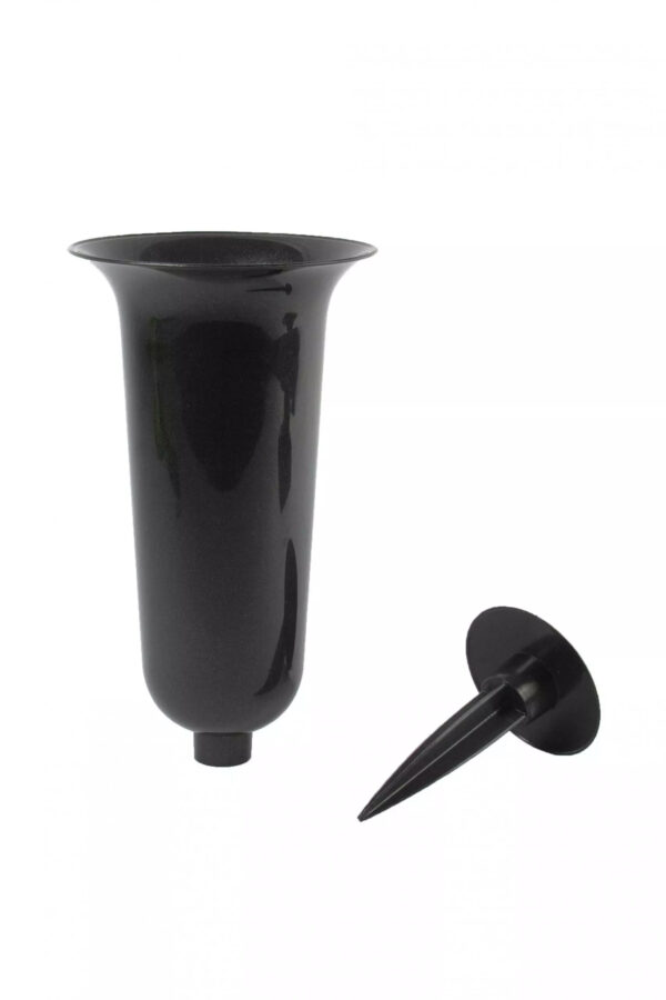FLAKON WAZON WBIJANY (2) GRAFIT 24CM NA CMENTARZ - obrazek 2