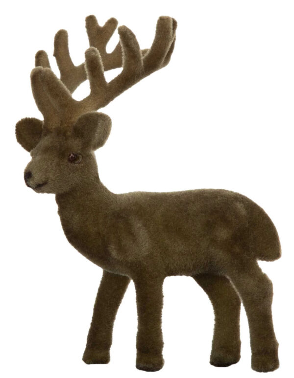 RENIFER J. ZIELONY FLOKOWANY 11 CM FIGURKA