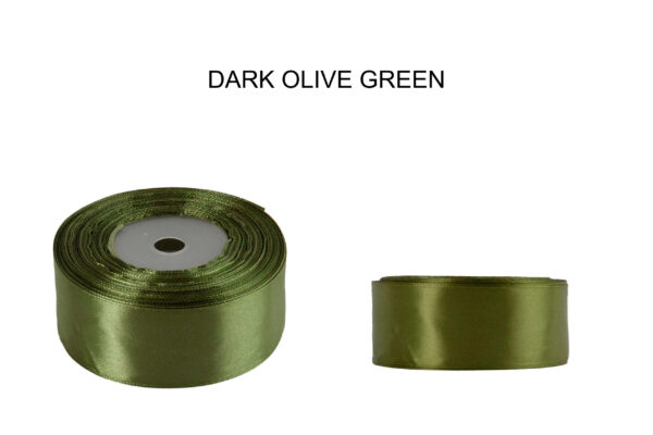 3,8 CM 32M DARK OLIVE GREEN CIEMNA OLIWKA WSTĄŻKA TASIEMKA SATYNA ATŁAS
