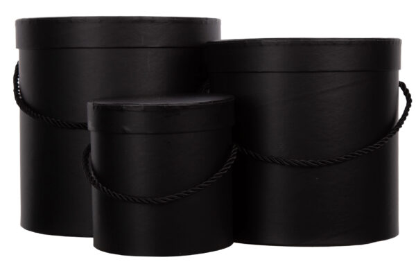 3X FLOWER BOX PUDEŁKO NA KWIATY PREZENT CZARNY BLACK