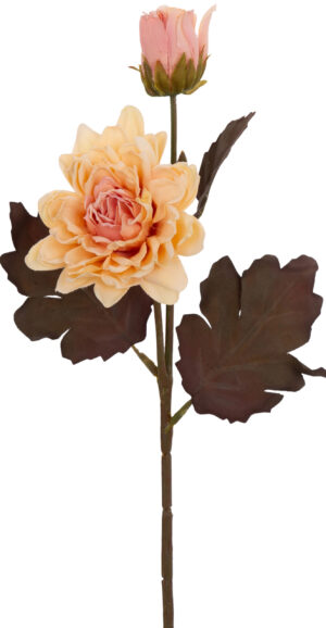 DALIA BRZOSKWINIOWA GAŁĄZKA 37 CM KWIATY SZTUCZNE