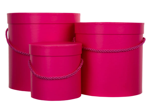 3X FLOWER BOX PUDEŁKO NA KWIATY PREZENT AMARANT - obrazek 2