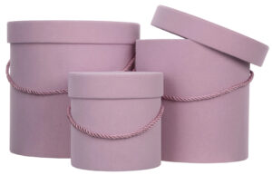 3X FLOWER BOX WELUR PUDEŁKO NA KWIATY PREZENT J. RÓŻ LT PINK