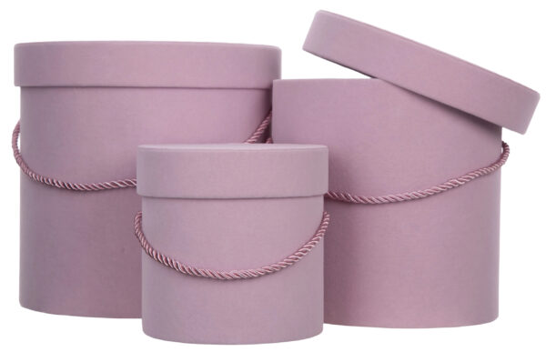 3X FLOWER BOX WELUR PUDEŁKO NA KWIATY PREZENT J. RÓŻ LT PINK