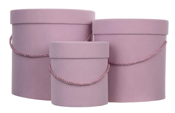 3X FLOWER BOX WELUR PUDEŁKO NA KWIATY PREZENT J. RÓŻ LT PINK - obrazek 2