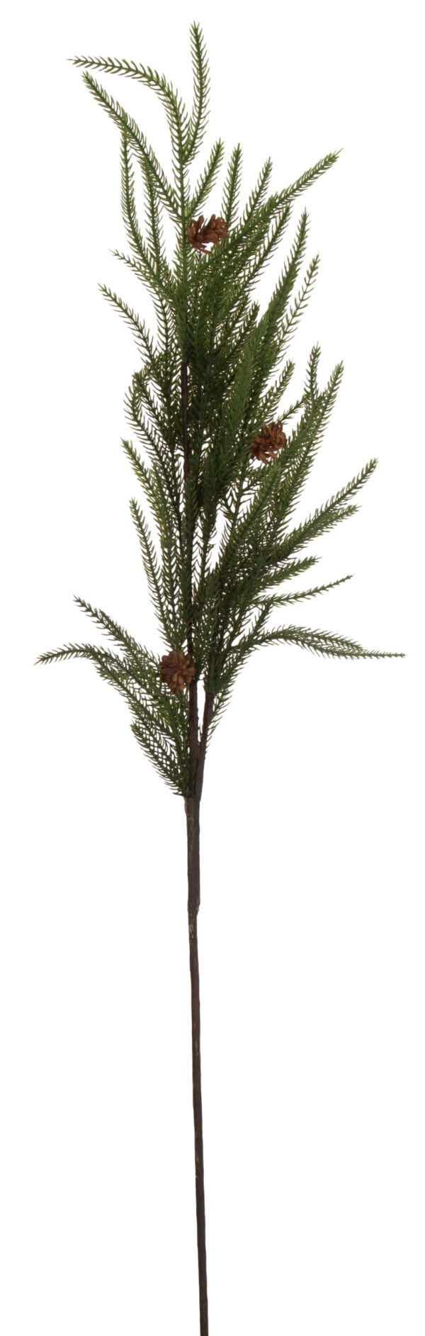 GAŁĄZKA ZIELONA WRZOS Z SZYSZKAMI GUMOWY 102 CM