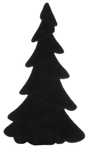CHOINKA CZARNA FLOKOWANA 16,5 CM FIGURKA ŚWIĄTECZNA