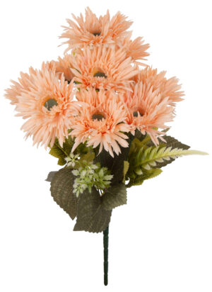 GERBERA ŁOSOSIOWA BUKIET 9 KWIATÓW 46 CM