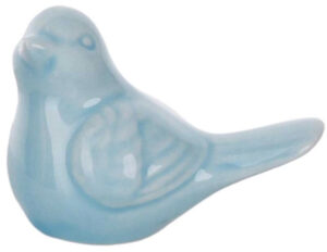 PTASZEK CERAMICZNY 4 CM NIEBIESKI SZKLIWIONY OZDOBA