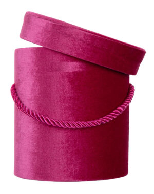 FLOWER BOX WELUR PUDEŁKO OZDOBNE MAGENTA RÓŻOWY