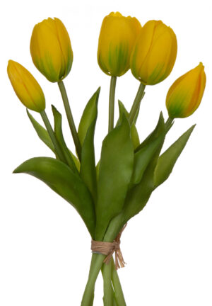 TULIPANY BUKIET TULIPANÓW GUMOWE SYLIKONOWE ŻÓŁTE