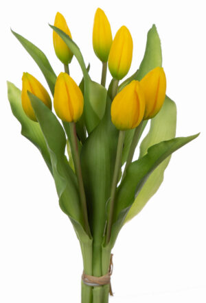 7X TULIPAN BUKIET TULIPANÓW GUMOWE SYLIKONOWE ŻÓŁTE