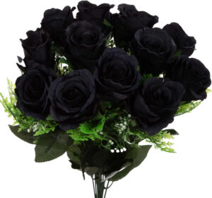 RÓŻA BUKIET 12 RÓŻ BLACK CZARNA