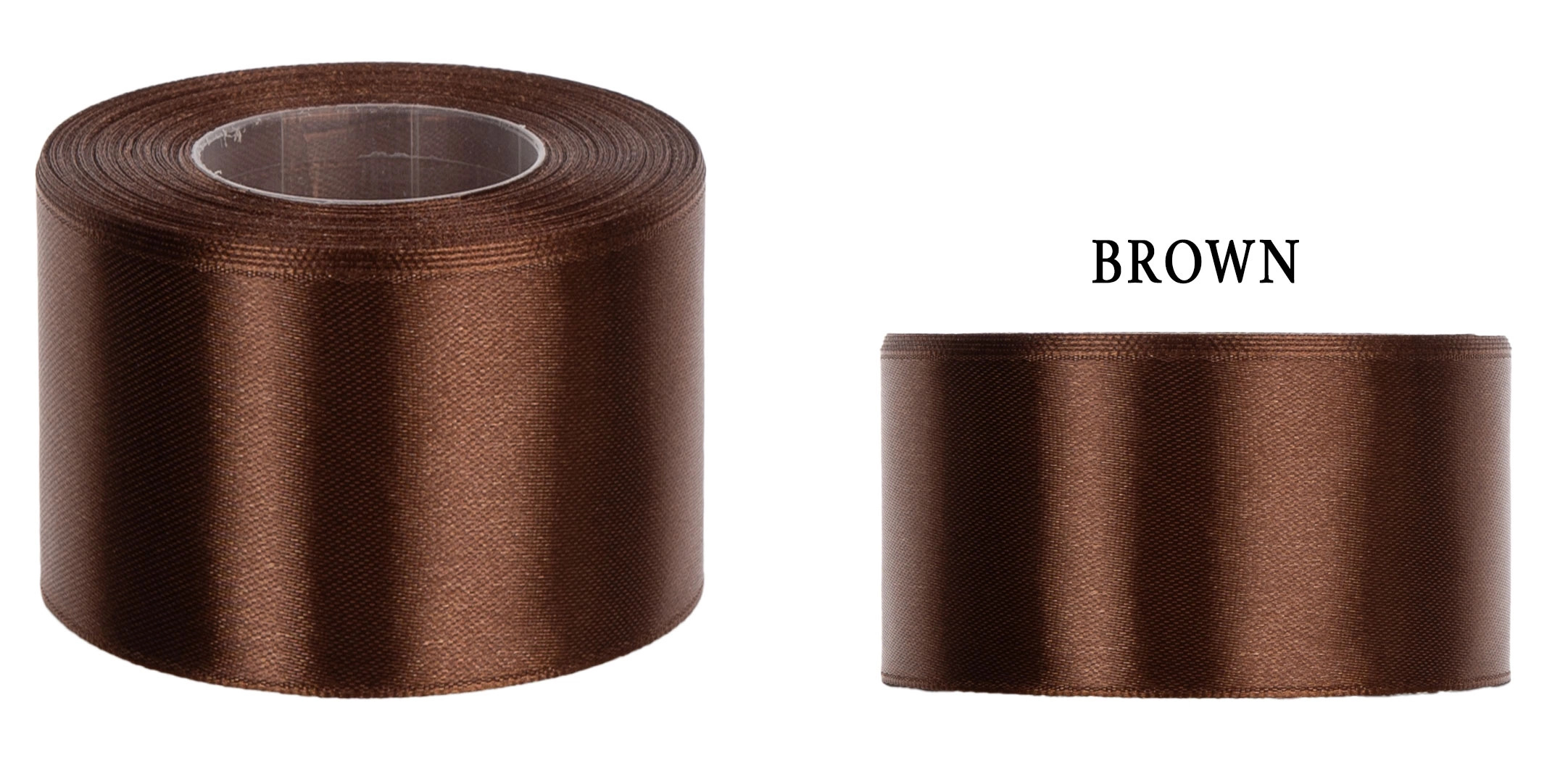 3,8 CM 32M BROWN BRĄZOWA WSTĄŻKA TASIEMKA SATYNA ATŁAS