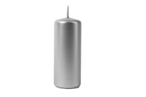 ŚWIECA SREBRNA WALEC LAKIEROWANA 60 X 150 MM