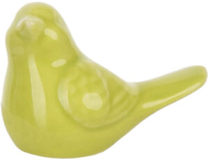 PTASZEK CERAMICZNY 4 CM ZIELONY SZKLIWIONY OZDOBA