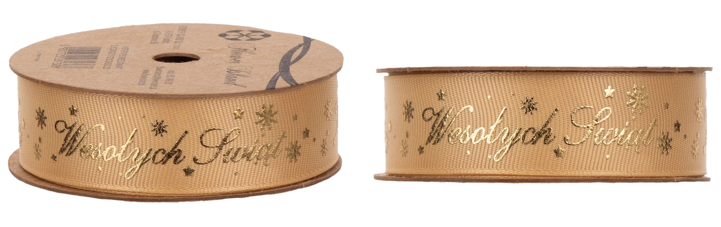 RYPS "WESOŁYCH ŚWIĄT" 2,5 CM 20Y GOLD/GOLD 18,2 M